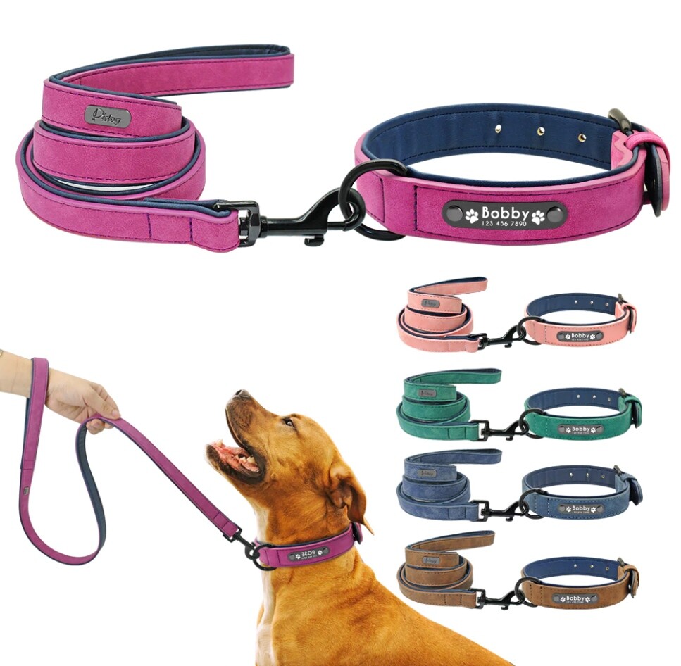 Collares para Perros Personalizados de Cuero Correa para Perros