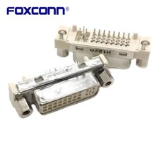 5PCS/PACK New Foxconn QH01121-EW1-4F DVI connector 24 5PIN with nut upright type