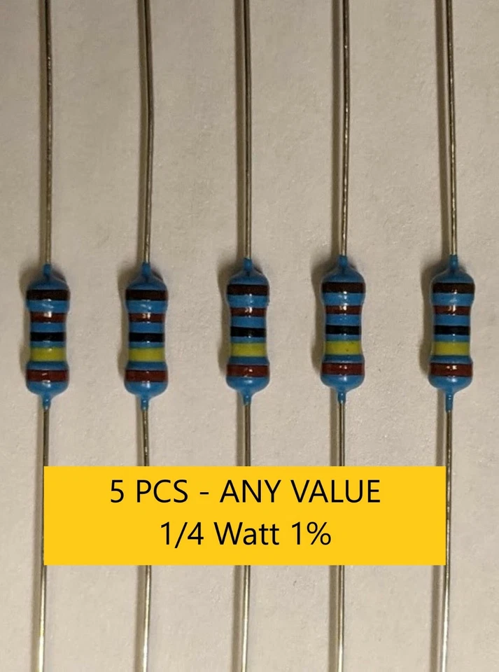5 pcs - 1% 1/4 W METAL FILM resistors - 0 to 22Meg - Pick Values - Mr Circuit