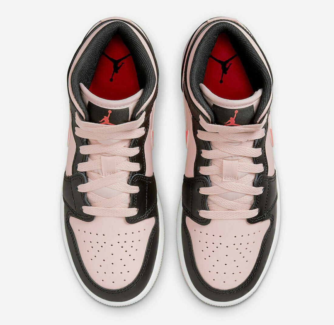 Nike Air Jordan 1 Mid GS Size 5 Black Pink Crimson 554725 Nike Air Jordan 1 Mid GS Size 5 Black Pink Crimson 554725
