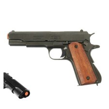 Denix 1911 A1 Non-Firing Replica Full Size Metal Gun Prop Dark Wood Grips