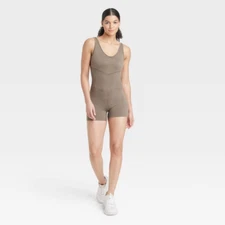 JoyLab Women's Seamless Short Bodysuit Brown XXL