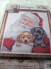 Design Works 5978 SANTA WITH PUPPIES Counted Cross Stitch Kit 13" x 13"