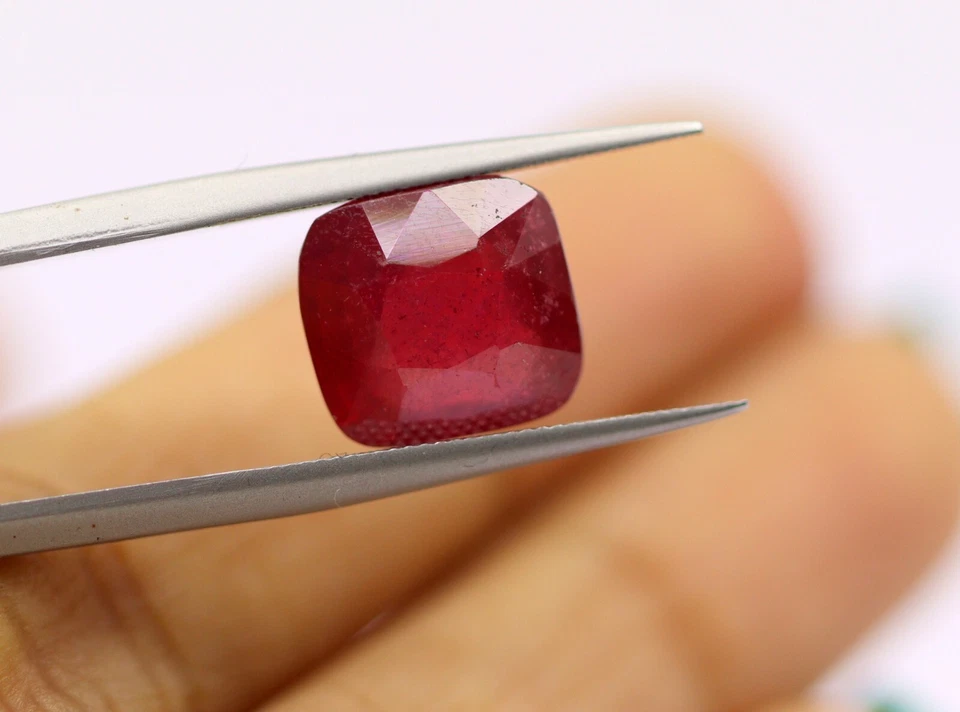 Red Color Cushion Cut 9 mm Natural Ruby Certified Loose Gemstone 5.92 Ct - Image 3 of 4