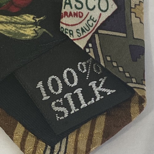 "Corbata para hombre TABASCO marca EE. UU. gráfico seda talla estándar 57"" de largo" - Imagen 6 de 14