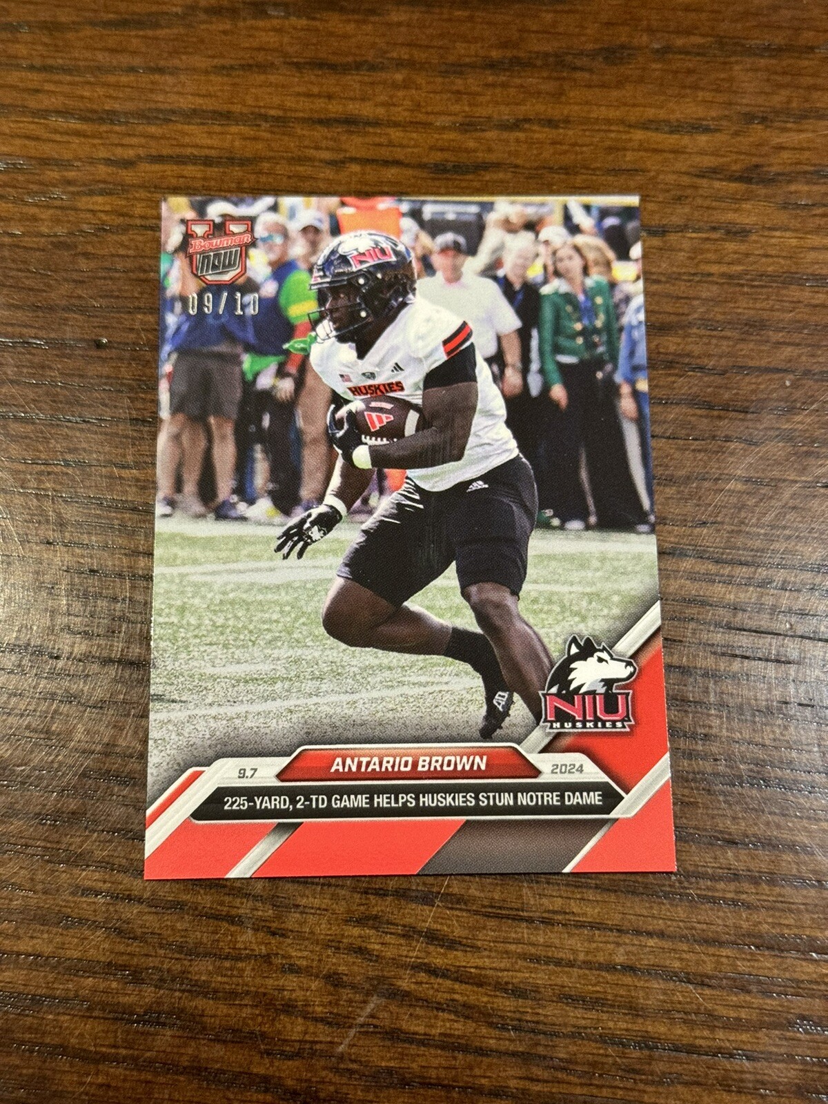 Antario Brown NIU Huskies 2024 Bowman U Now Football Card 9 Red Parallel /10