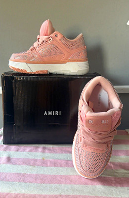 AMIRI Men s MA-1 Low Top Lace-Up Athletic Sneakers Pink New w/ Box