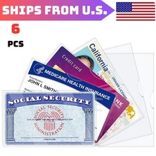 6 Pack Social Security Card Protector Sleeves/New Medicare Card Protector Sleeve