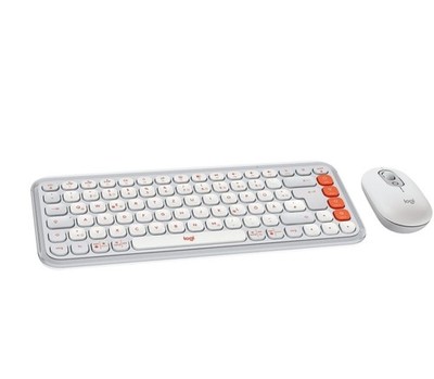 LOGITECH POP Icon Combo, Tastatur und Maus Set, kabellos, White