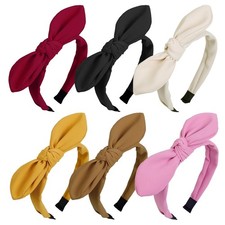 6 Packs HAIRBAND for Women Girls Cute Knotted Tie Head Bands with Bow Wide Re...