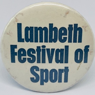 Lambeth Festival Of Sport Vintage Pin Anstecker Promo Sportveranstaltung South London UK