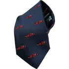 Frederick Thomas London Men's Tie Red Racing Car Theme Silk Navy Preloved