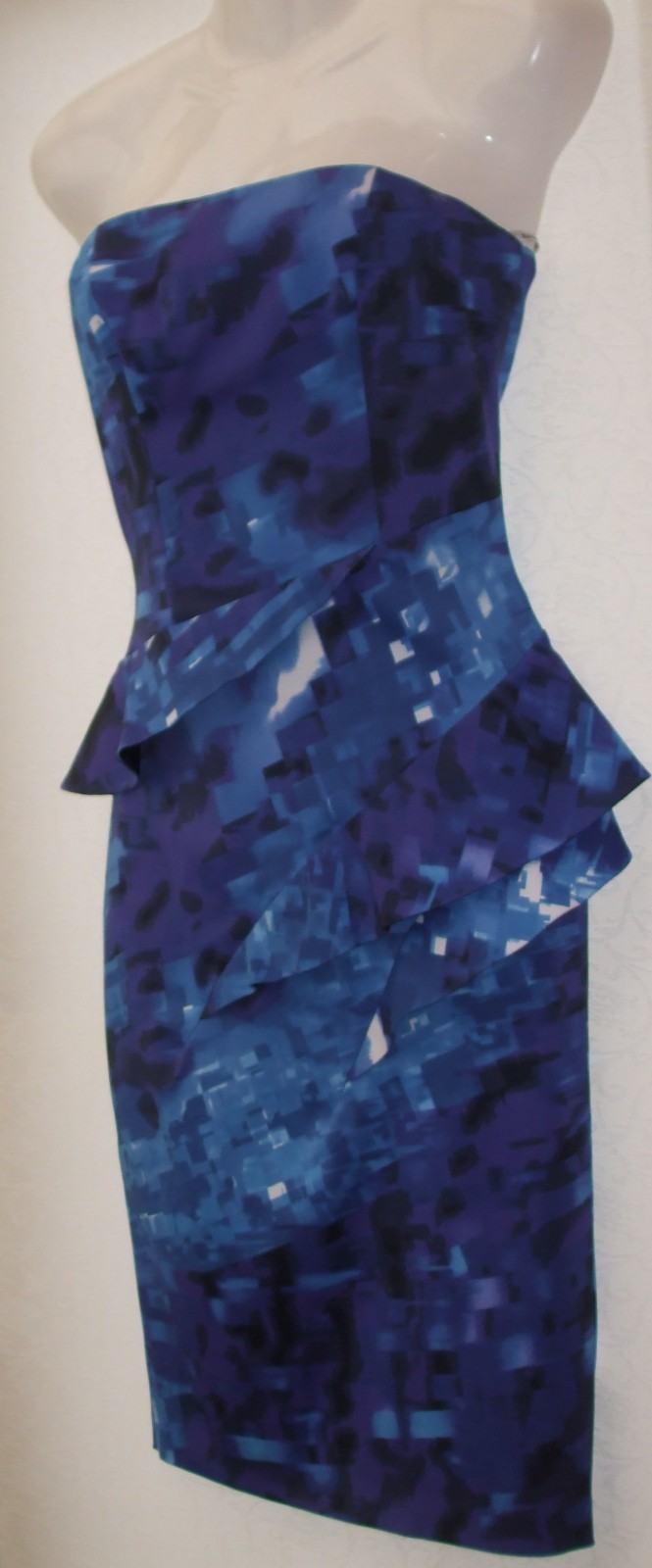 RARE KAREN MILLEN BLUE FITTED BUSTIER DRESS SIZE 12-14 image 2