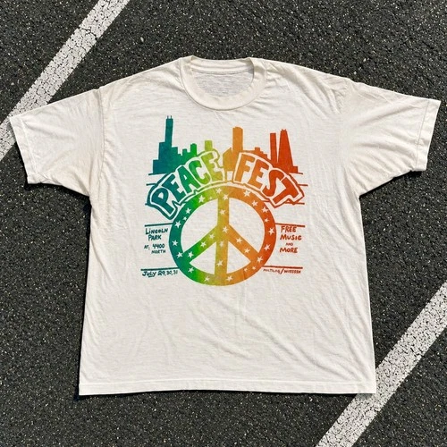 Vintage 1980’s Peace Fest Chicago Band Tees Tour Shirt Linco 1980s vintage concert t-shirt, vintage, single stitch, B+ condition