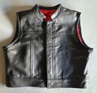 Espinoza Leather Motorcycle Vest Black Large Vest Custom USA Club Style