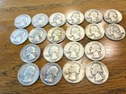 Lot Of (20) 90% Silver Washington Quarters.