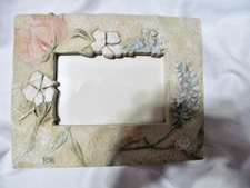 Cheri Blum Resin Stoneware Floral Photo Frame 7" x 9"  Fetco Brand