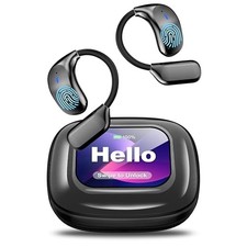 AI Language Translation Earbuds, LCD Touch Screen OWS Real-Time Black