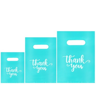 Heran 200PCS Thank You Bags for Business Small, Teal Sales Bag for Small Busi...