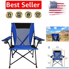 Maldives Blue Dual Lock Folding Camp Chair - Heavy Duty, Portable & Comfortable