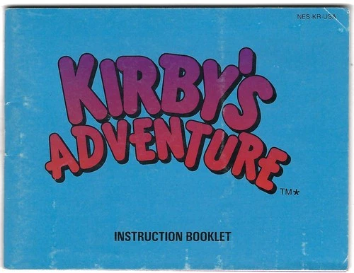 MANUAL ONLY Kirby's Adventure (Nintendo NES, 1993) Complete Clean Authentic