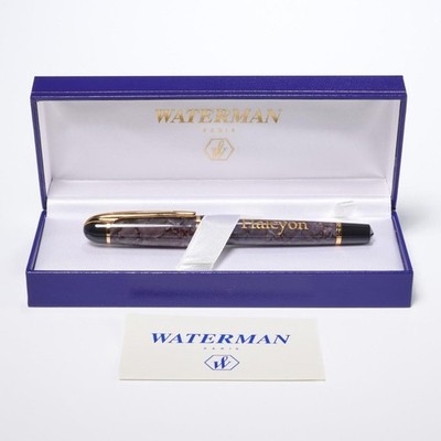 Waterman Paris Gray Marble Ballpoint Monogramed Name Halcyon Pen