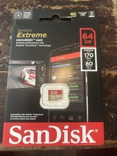 SanDisk Extreme 64GB microSDXC UHS-I V30 A2 High Speed Card SDSQXAH-064G-GN6MN