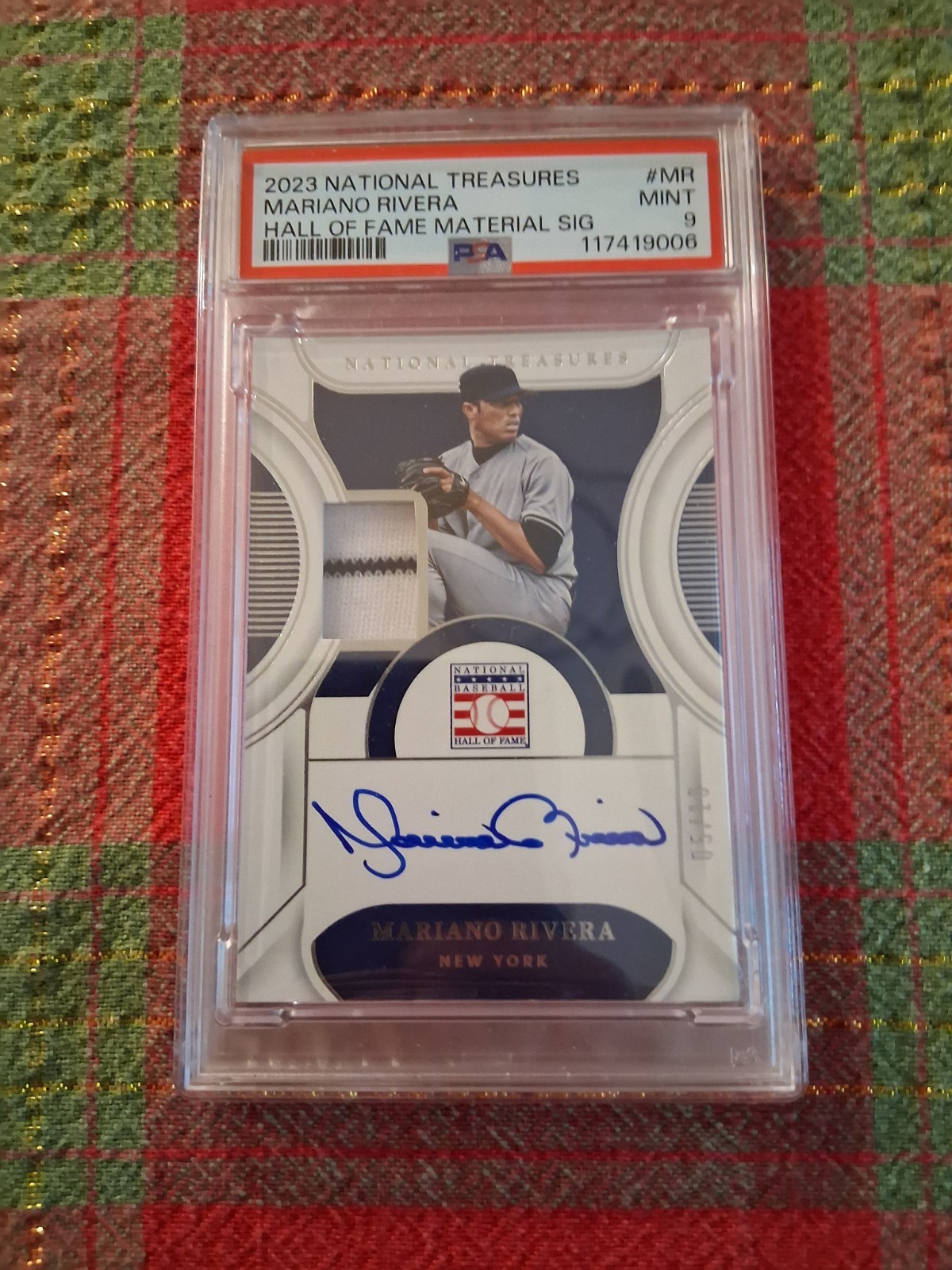 2023 National Treasures Mariano Rivera Hall Of Fame Material Sig Relic Auto Psa