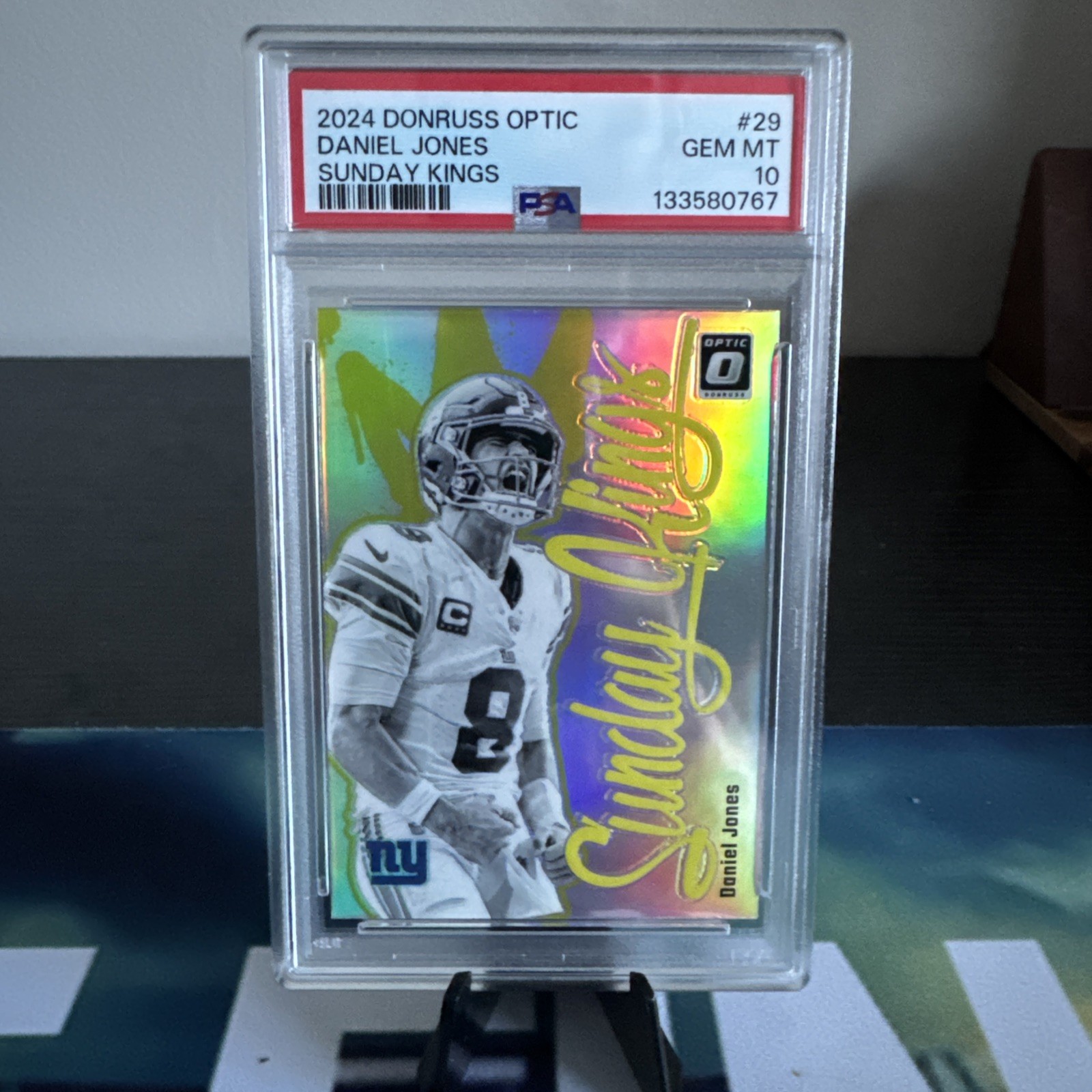 2024 Panini Donruss Optic Football Daniel Jones Sunday Kings PSA 10 #29 CASE HIT