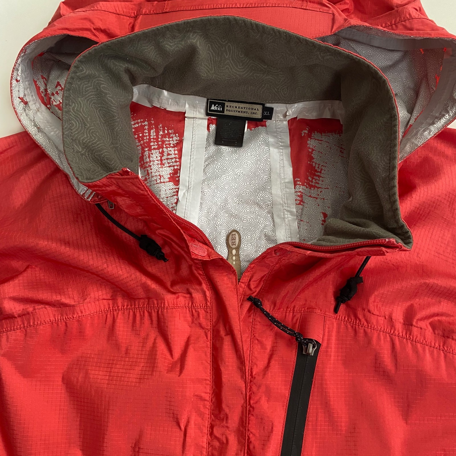 REI Rain Jacket E1 Elements Full Zip Red Hooded W… - image 4