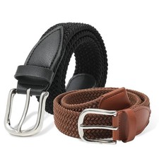 AWAYTR Kids Elastic Braided Belt - Pin Buckle Stretch Golf Baseball Belts for