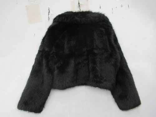 River Island Faux Fur Jacket Large Black Womenswear Cropped Collared - Preloved - Bild 18 von 24