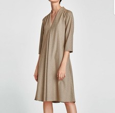 Women's Zara Plaid V-Neck Midi Dress