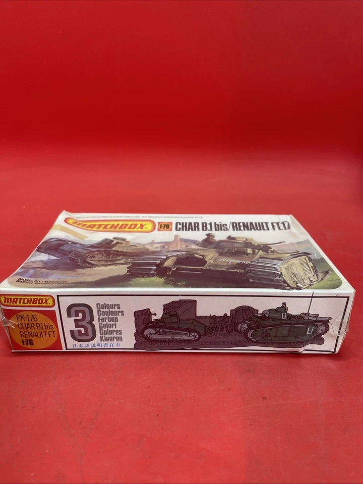 Vintage Matchbox (1980) CHAR B.1 bis/RENAULT FT.17 1:76 Scale Model Kit PK-176 - Image 2 of 4