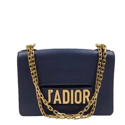 Christian Dior J'Adior Calfskin Chain Flap Bag Navy Blue Gold
