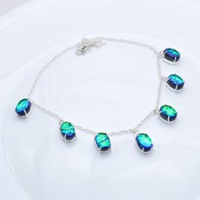 Triplet Opal Gemstone 925 Silver Handmade Jewelry Necklace 18"