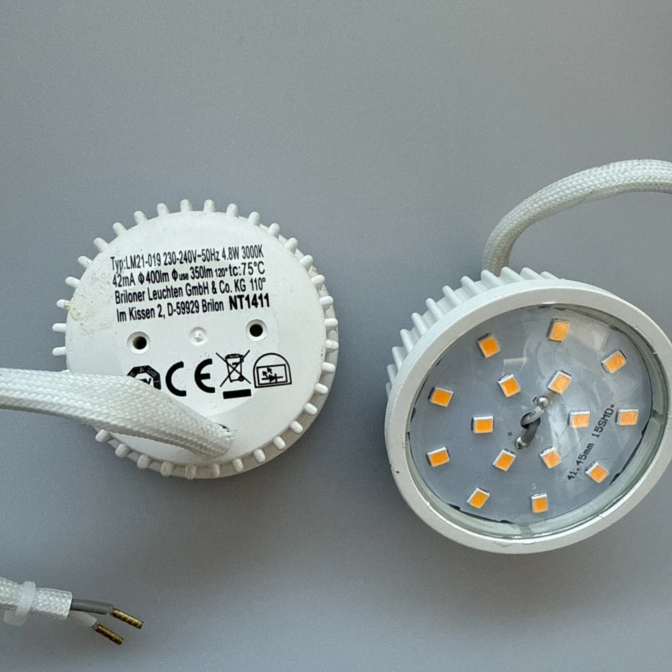 2x Briloner LED LM Ersatz Reparatur Modul 5W 400lm 3000K Warmweiß Ø50mm Hö 30mm - Bild 4 von 4