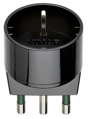 Vimar einfacher Adapter 2P+E max 1500W 16A schwarz - 00303  