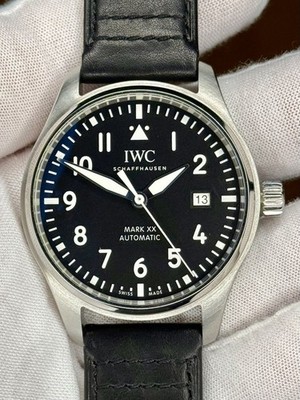 IWC Pilot's Watch Mark XX 20 Men's Black IW3282-01 Complete w/Box, Papers! +Case