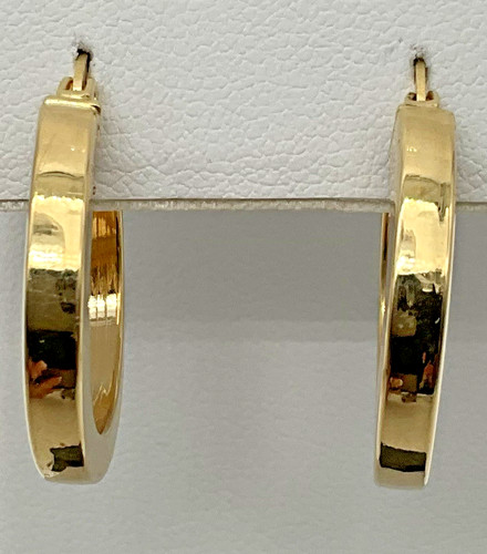 14k Yellow Gold High Polished Hoop Earrings