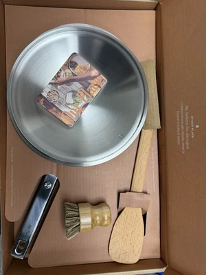 Our Place Titanium Always Pan Pro Chrome 2.9QT / 2.7 L Bristle Brush Read Desc