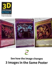 Yu-Gi-Oh-Egyptian God-3D Poster 3D Lenticular Flip Effect,3 In One