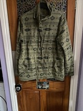 Green Army Style Xl /42 Un Gendered Retro Unusual Pattern Cotton Lined