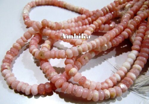 Natural Pink Opal 4-5mm Size Rondelle Faceted Gemstone Beads strand 13 inches - Picture 1 of 5