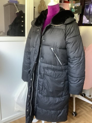 Vero Moda schwarze warme oversized Stepp Jacke/Mantel - Bild 4 von 8