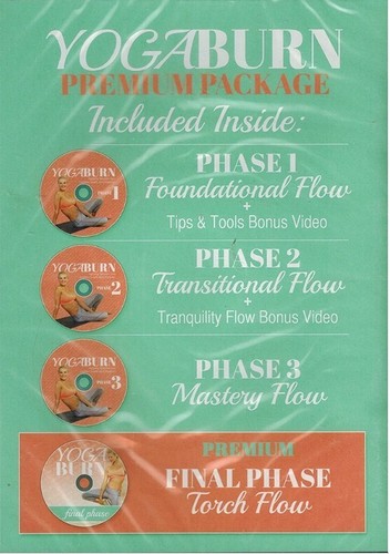 Yoga Burn Premium Package (DVD, 4-Disc Set, 2007) Phase 1, 2, 3 & 4 - Imagen 2 de 2