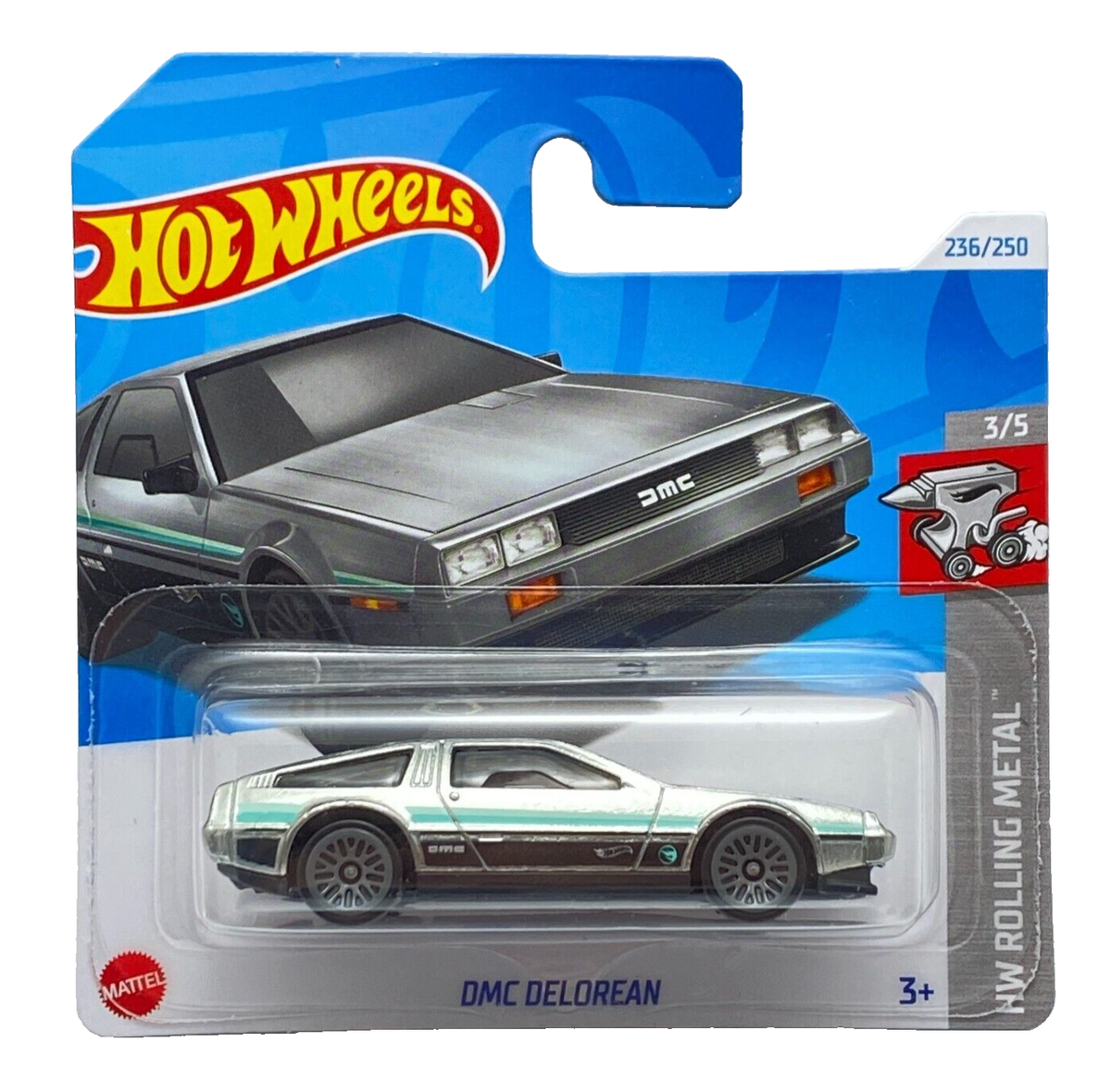 DMC Delorean Zamac Hot Wheels HW Rolling Metal 2024 Short Card