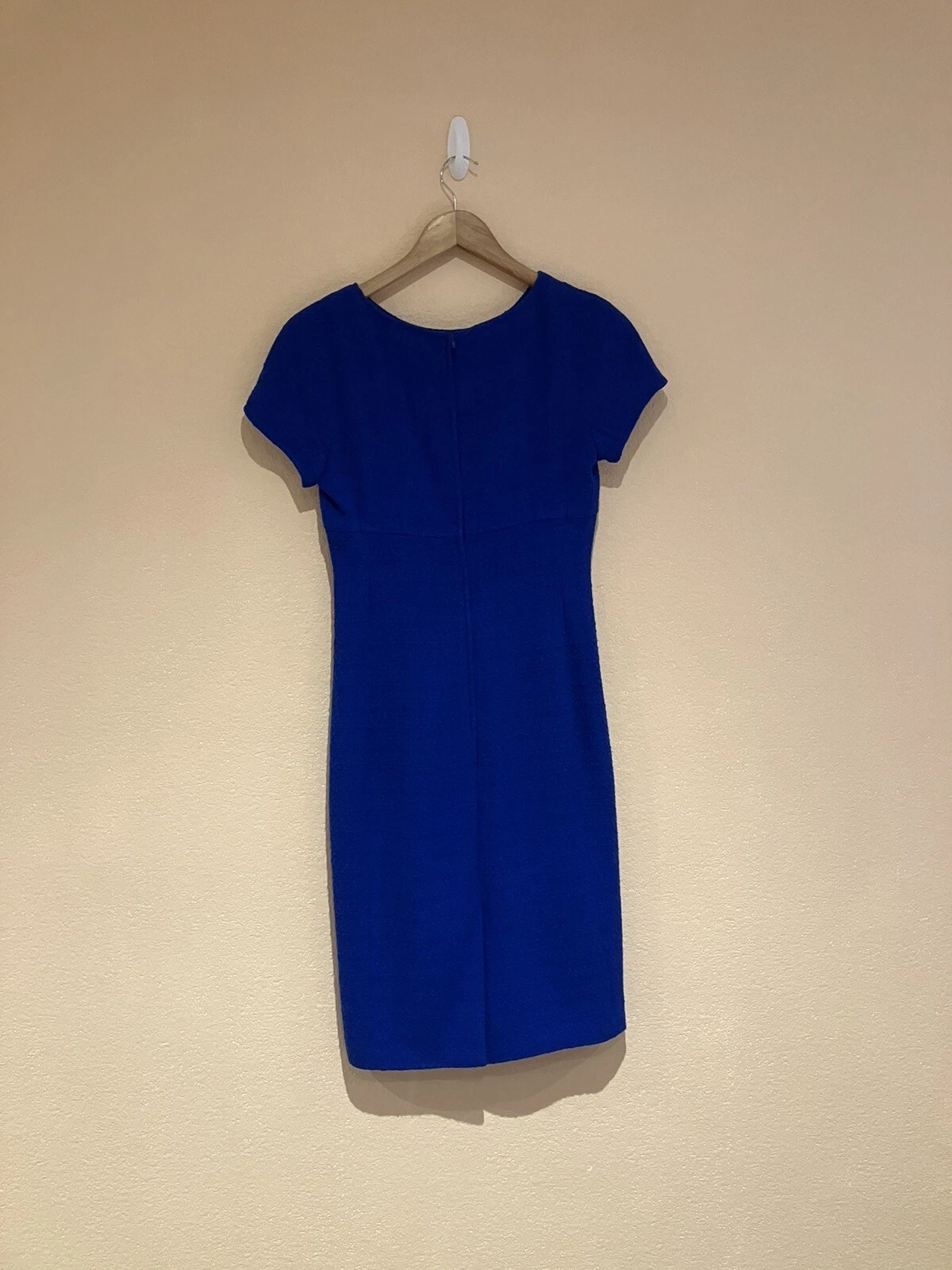 Giacca e abito vintage Valentino Miss V blu elettrico tweed scrollato taglia 38 UK 8