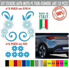Kit 8 adesivi fiori petali fiore universale auto moto vetri scegli colore c.1803