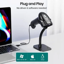 Anyeast Barcode Scanner W/Stand 2D 1D QR Code USB Wired Automatic 3Moudles POS